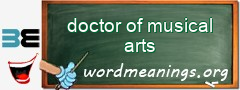 WordMeaning blackboard for doctor of musical arts